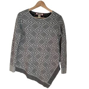 Beyond Threads Women's100% Alpaca Boatneck Aztec Print Long Sleeve Sweater Sz. S